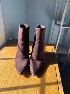 Coach Brown Suede Pointed Toe Ankle Booties